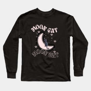 Moon Cat, Cat on the moon Long Sleeve T-Shirt